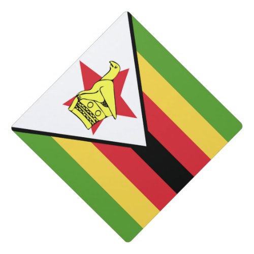 Zimbabwe Flag Emblem Graduation Cap Topper