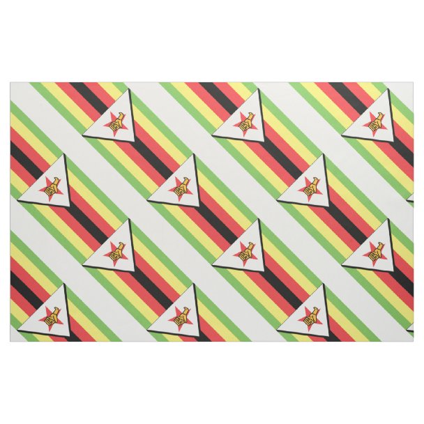 Flag of Zimbabwe Fabric Zazzle