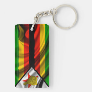 Zimbabwe Flag Fabric Keychain