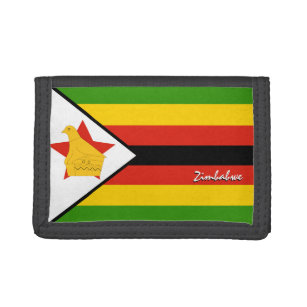 Zimbabwe flag fashion, Zimbabwe patriots / sports Trifold Wallet