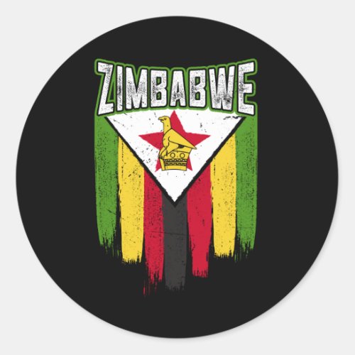 Zimbabwe Flag Gift Idea Zimbabwean Classic Round Sticker