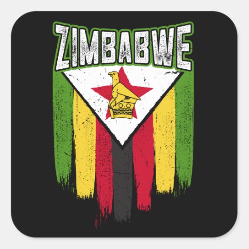 Zimbabwe Flag Gift Idea Zimbabwean Square Sticker