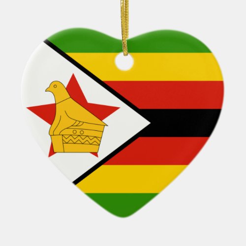 Zimbabwe Flag Heart Ornament