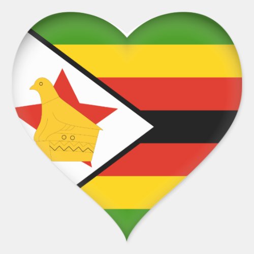 Zimbabwe Flag Heart Sticker