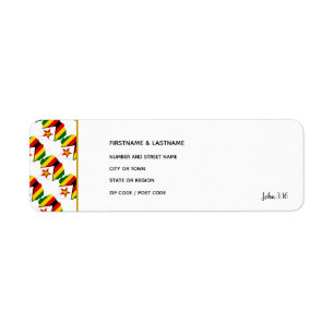 ZIMBABWE FLAG John 3:16 Patriotic Address Label