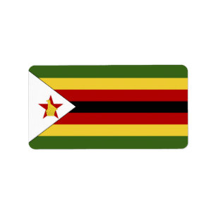 Zimbabwe flag label