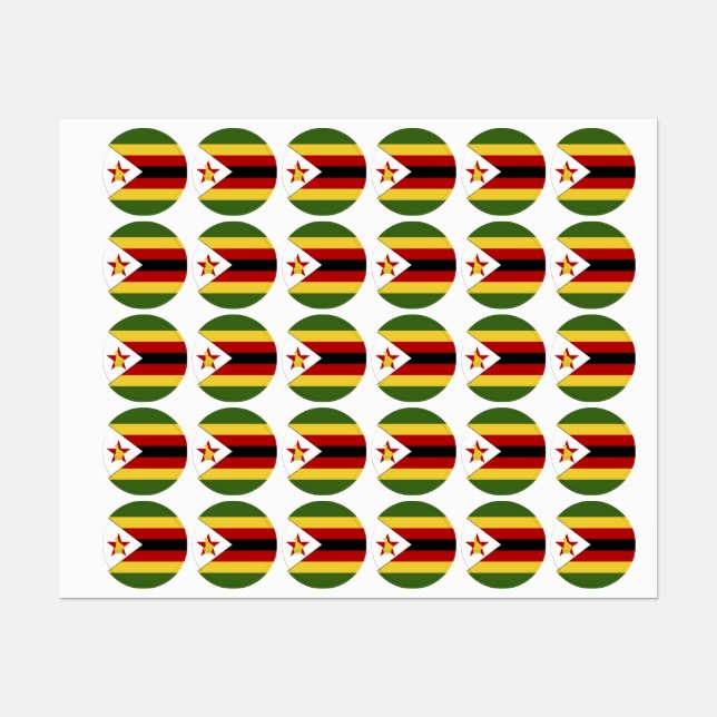 Zimbabwe flag labels (Sheet)