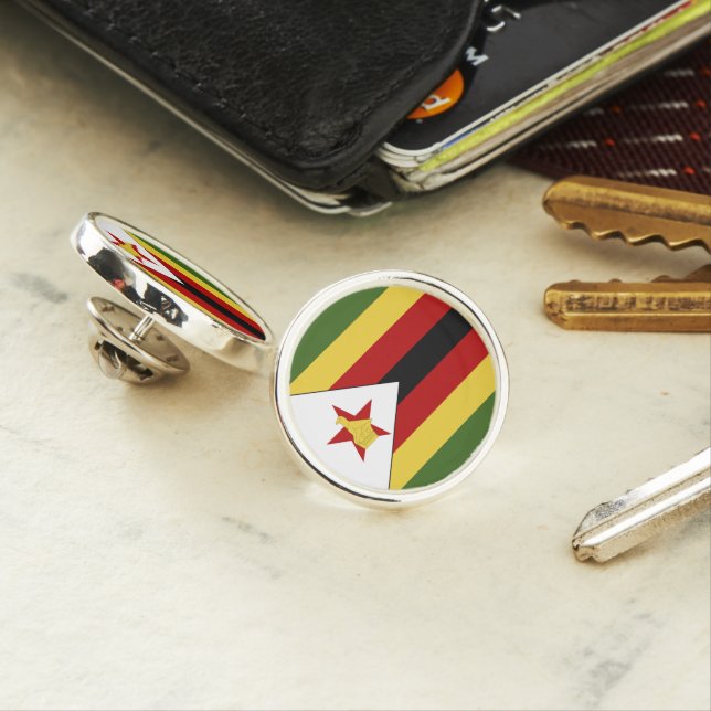 Zimbabwe flag lapel pin (In Situ)