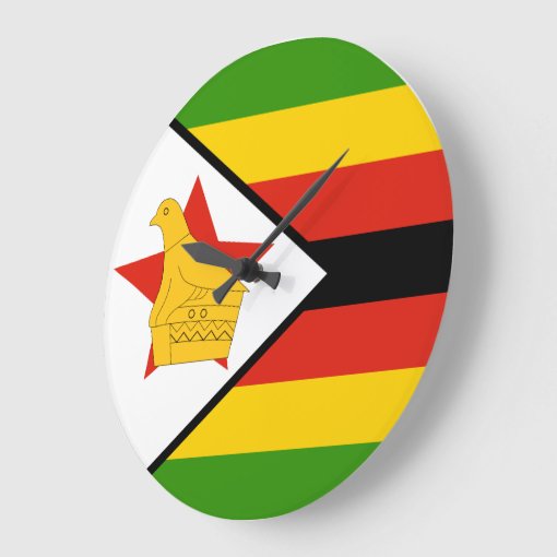 Zimbabwe Flag Large Clock Zazzle