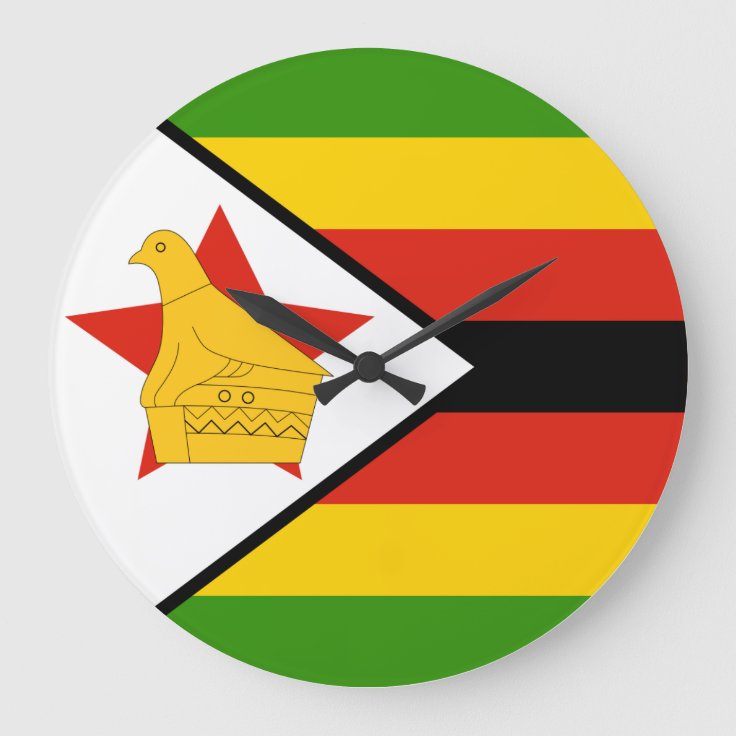 Zimbabwe Flag Large Clock Zazzle
