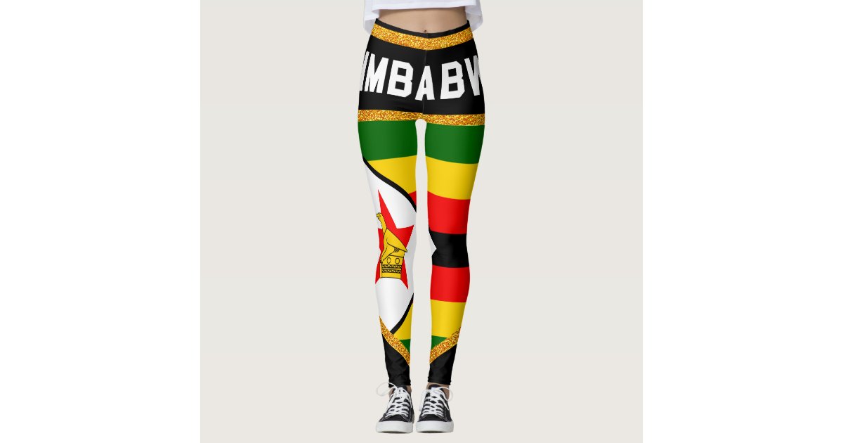 Ghana National Flag Colors Vertical Striped Leggings, Zazzle