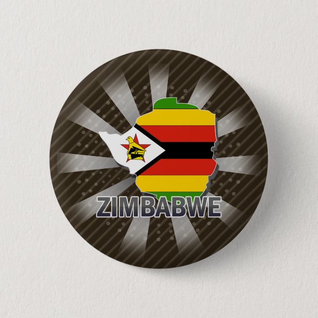 Zimbabwe Flag Map 2.0 Button (Front)