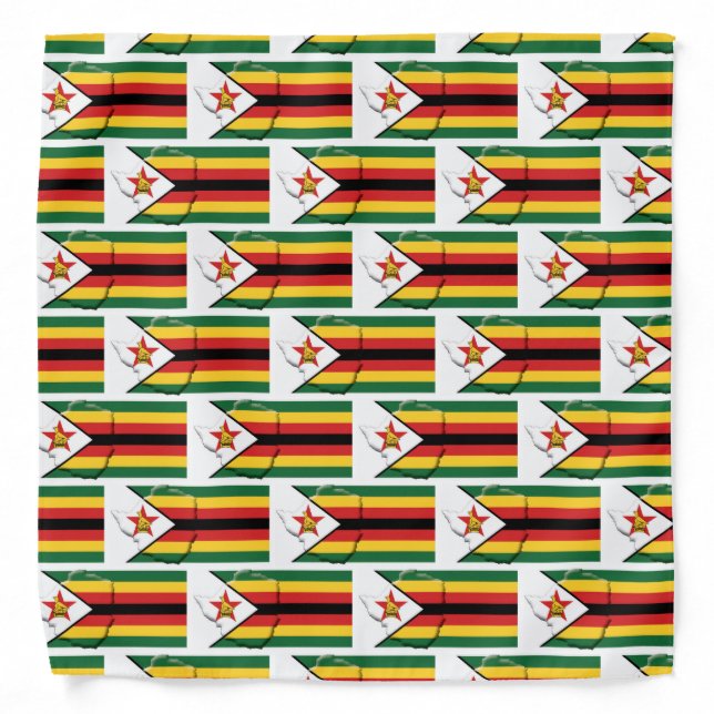 ZIMBABWE Flag Map Bandana (Front)