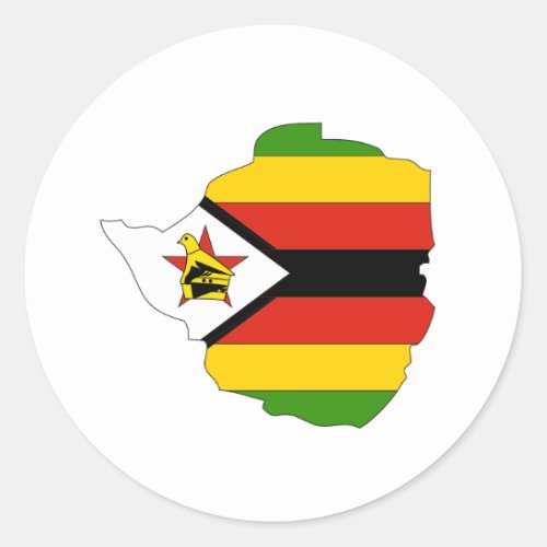 Zimbabwe flag map classic round sticker