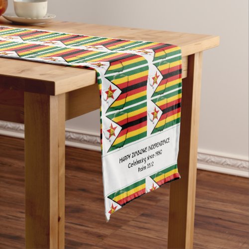 ZIMBABWE Flag Map CUSTOMIZABLE Short Table Runner