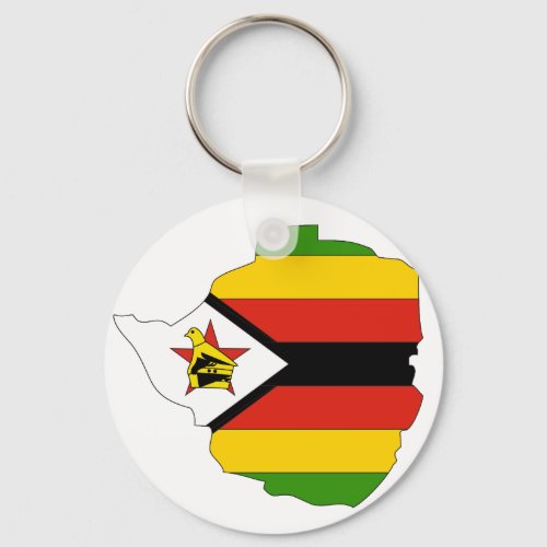 Zimbabwe flag map keychain