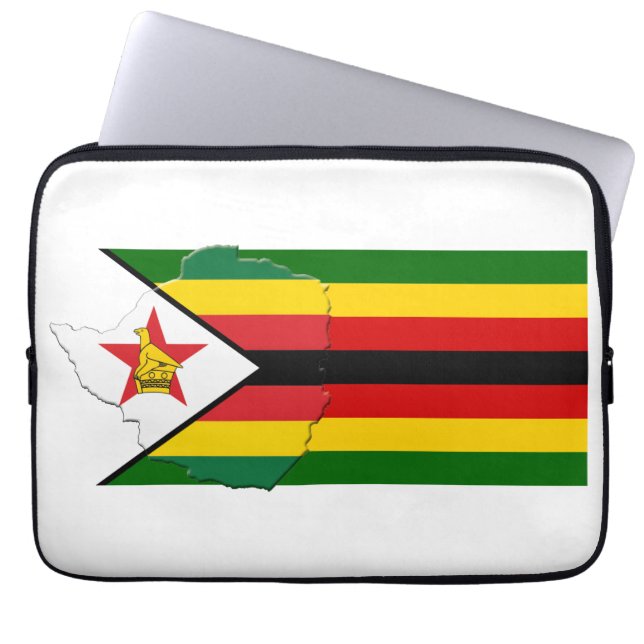 ZIMBABWE Flag Map Patriotic Computer Laptop Sleeve (Front)