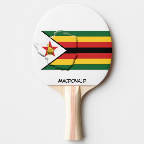 ZIMBABWE FLAG  MAP Personalized Ping Pong Paddle