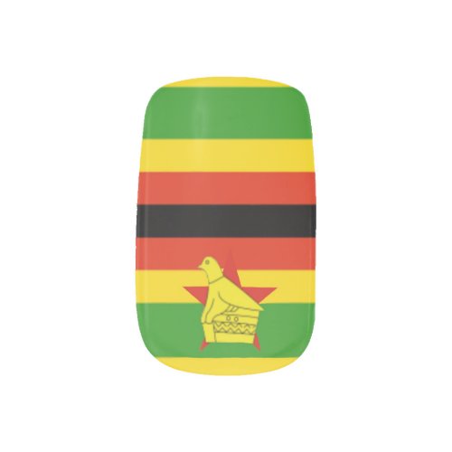 Zimbabwe Flag Minx Nail Art