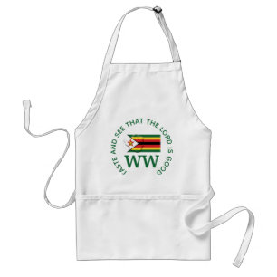 ZIMBABWE Flag MONOGRAM Customized Scripture Adult Apron