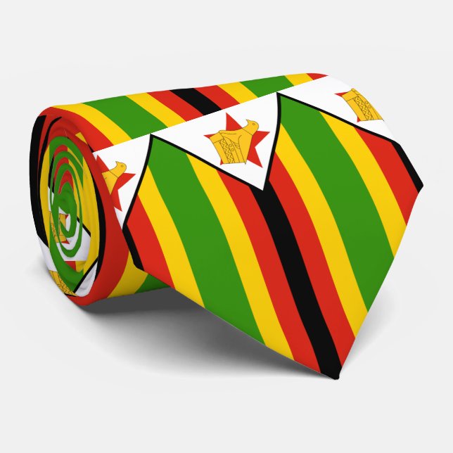 zimbabwe flag neck tie (Rolled)