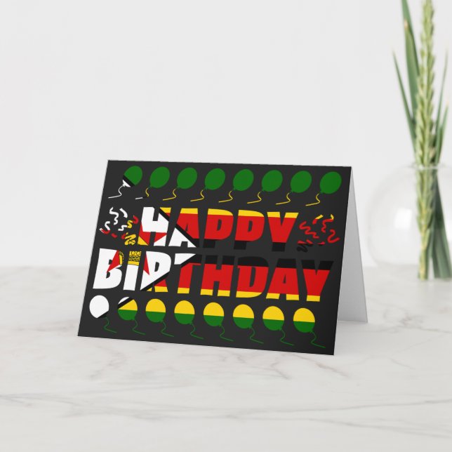 Zimbabwe Flag Patriotic Birthday Card (Front)