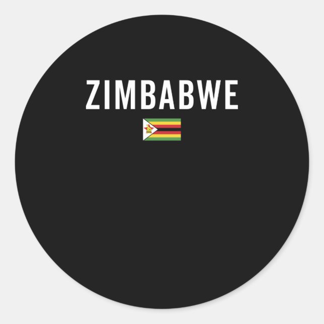 Zimbabwe Flag - Patriotic Flag Classic Round Sticker (Front)
