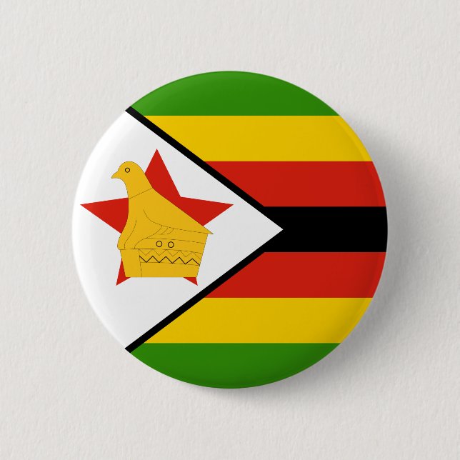 Zimbabwe Flag Pinback Button (Front)