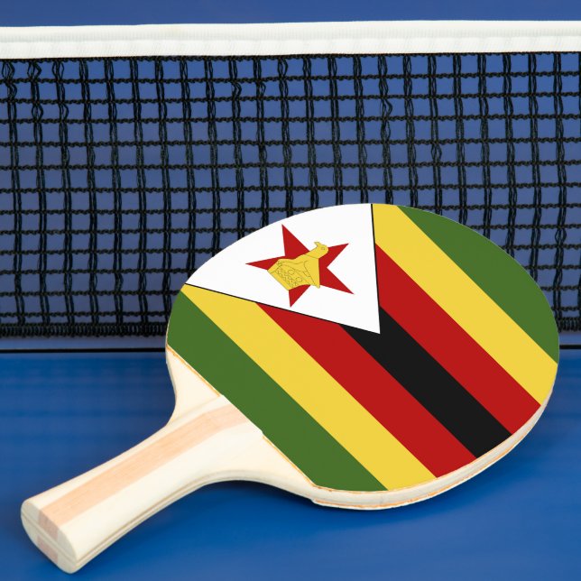 Zimbabwe flag ping pong paddle (Insitu)