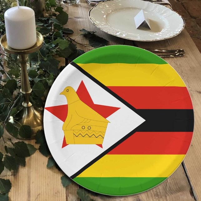 Zimbabwe Flag plates, party, sports, Zimbabwe Paper Plates (Creator Uploaded)