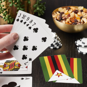 Zimbabwe flag poker cards