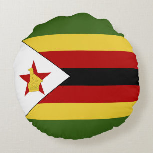 Zimbabwe flag round pillow