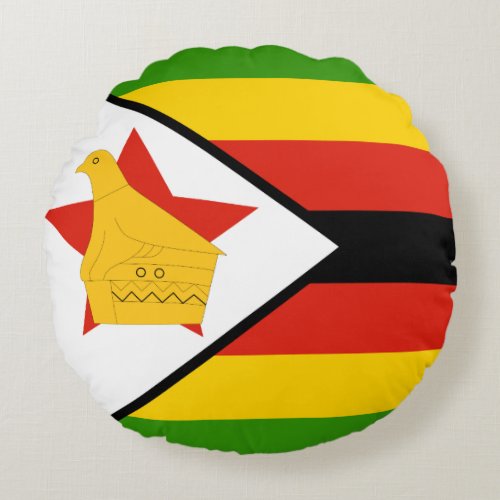 Zimbabwe Flag Round Pillow