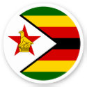 Zimbabwe Flag Round Sticker