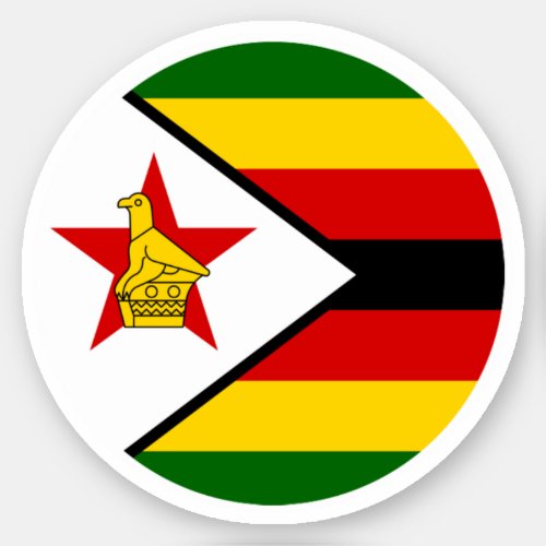 Zimbabwe Flag Round Sticker