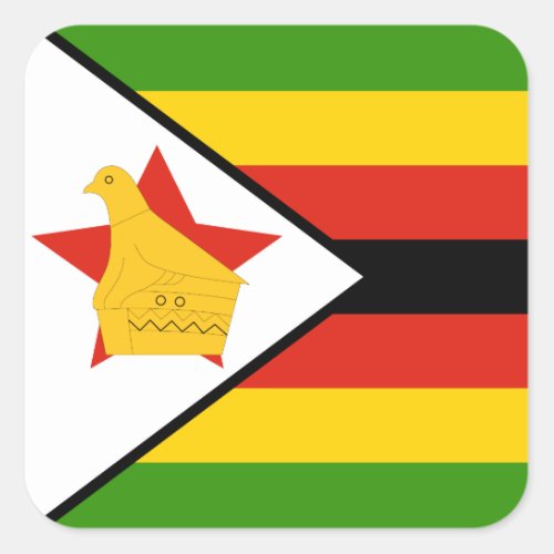 Zimbabwe Flag Square Sticker