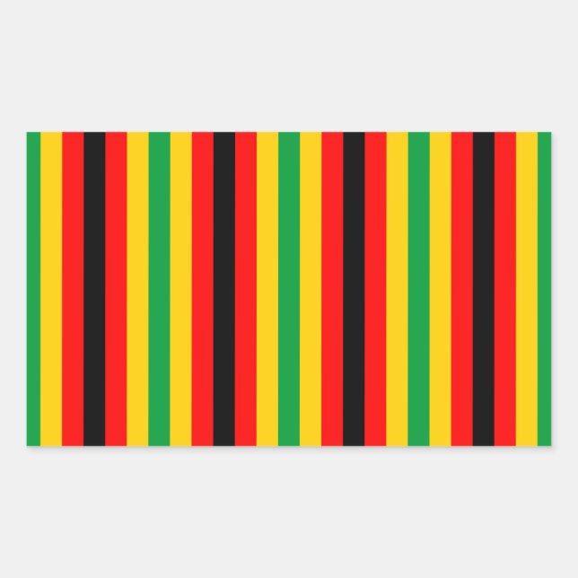 Zimbabwe flag stripes lines country colors rectangular sticker (Front)