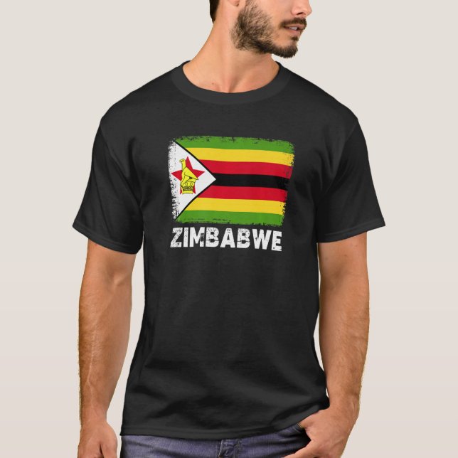 Zimbabwe Flag Support Zimbabwean People Women Men T-Shirt (Front)