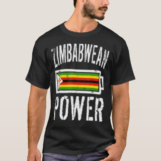 Zimbabwe Flag T-Shirt Zimbabwean Power Battery Pro
