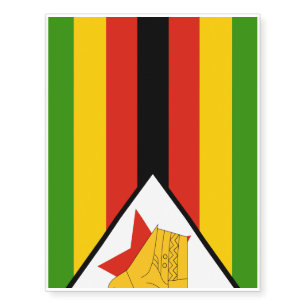 Zimbabwe Flag Temporary Tattoos