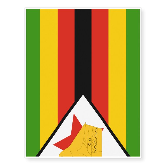 Zimbabwe Flag Temporary Tattoos (Front)