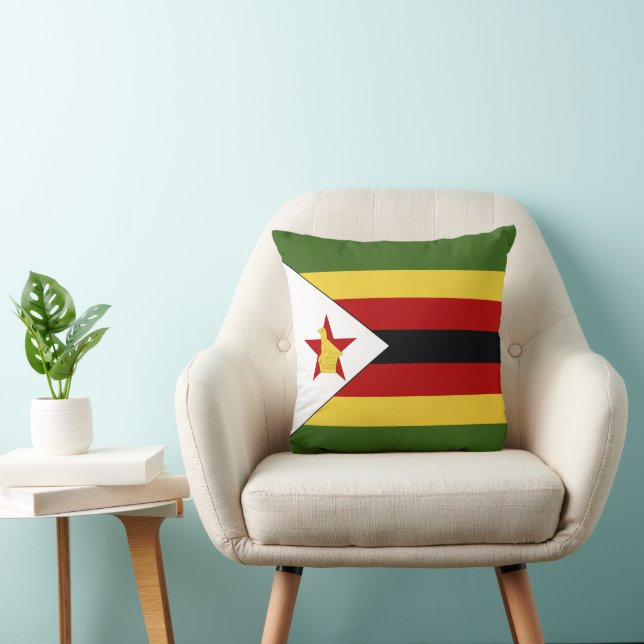 Zimbabwe flag throw pillow (Chair)