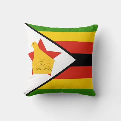 Zimbabwe Flag Throw Pillow