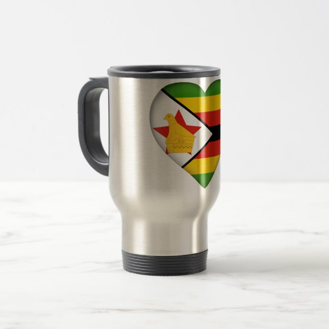 Zimbabwe Flag Travel Mug (Front Left)