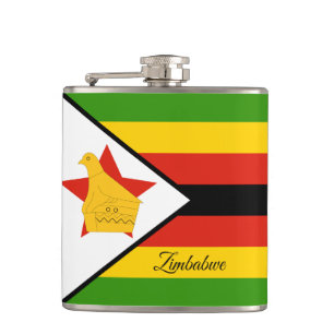 Zimbabwe Flag & travel Zimbabwe /sports fans Flask
