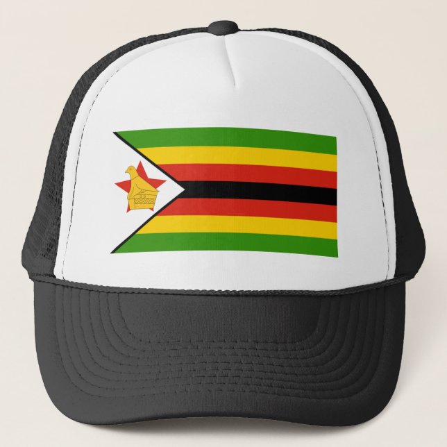 zimbabwe flag trucker hat (Front)