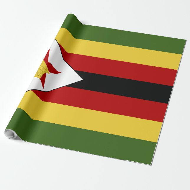 Zimbabwe flag wrapping paper (Unrolled)