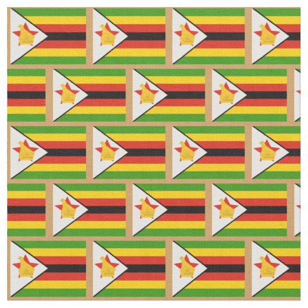 Flag of Zimbabwe Fabric Zazzle