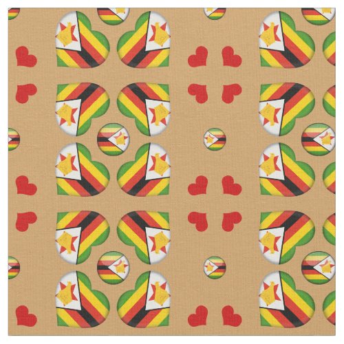 Zimbabwe Flag  Zimbabwe Heart fashion Fabric