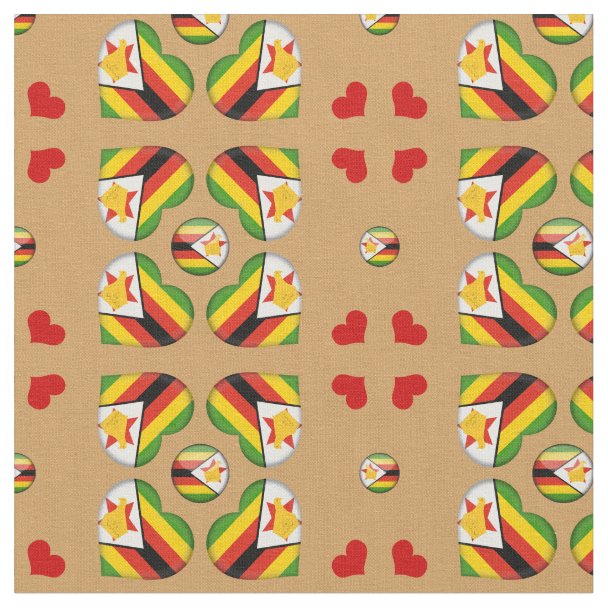 Flag of Zimbabwe Fabric Zazzle
